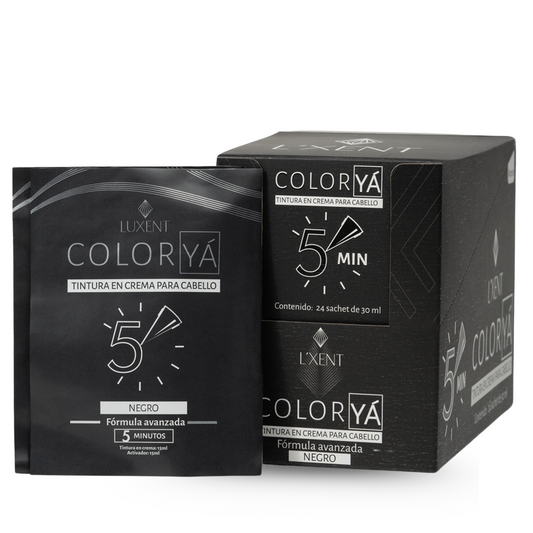 TINTE EN CREMA PARA CANAS 5 MINUTOS COLOR YA CAJA DE 24 UNIDADES X 30 ML